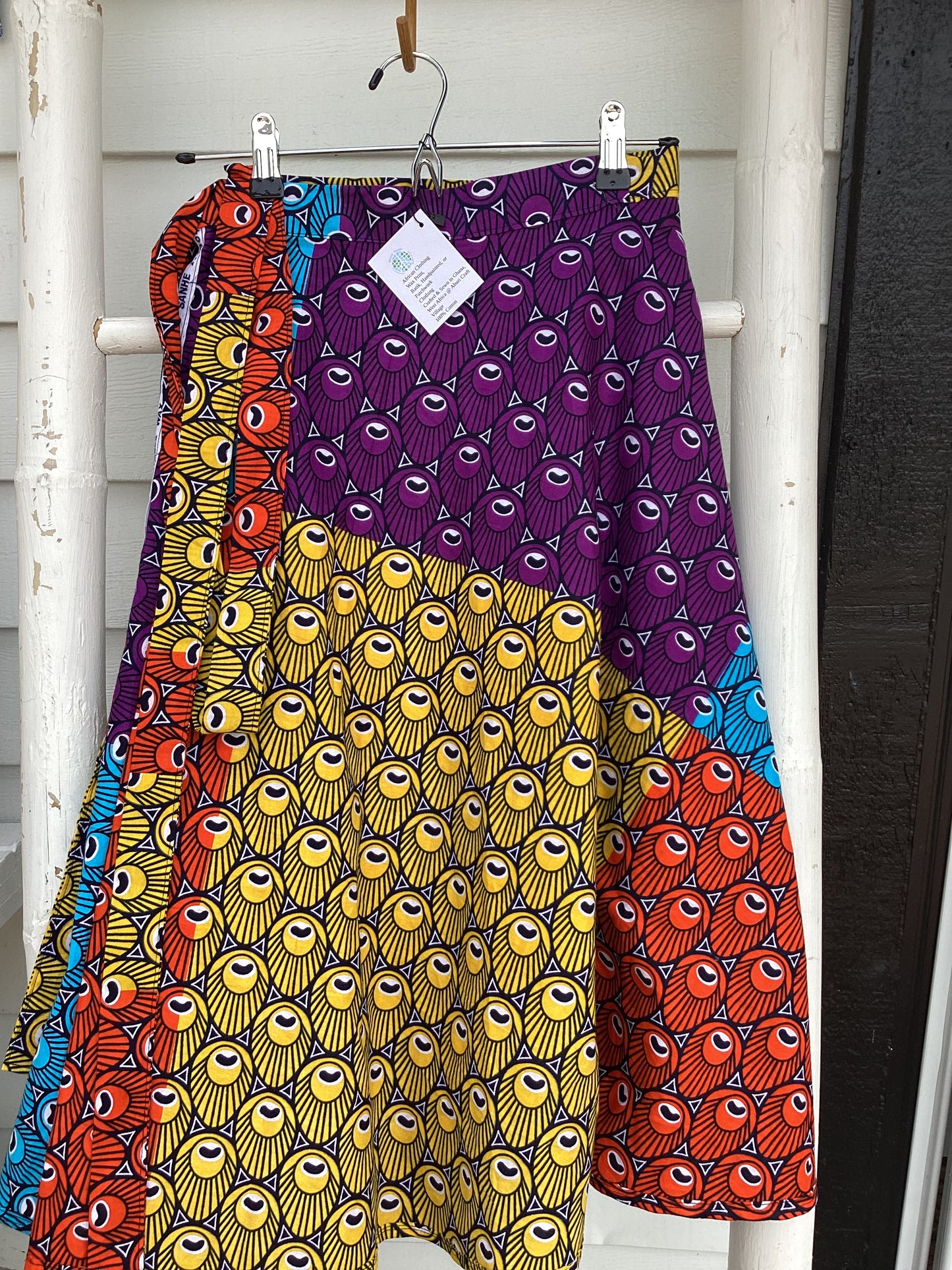 African wax print cotton short skirt