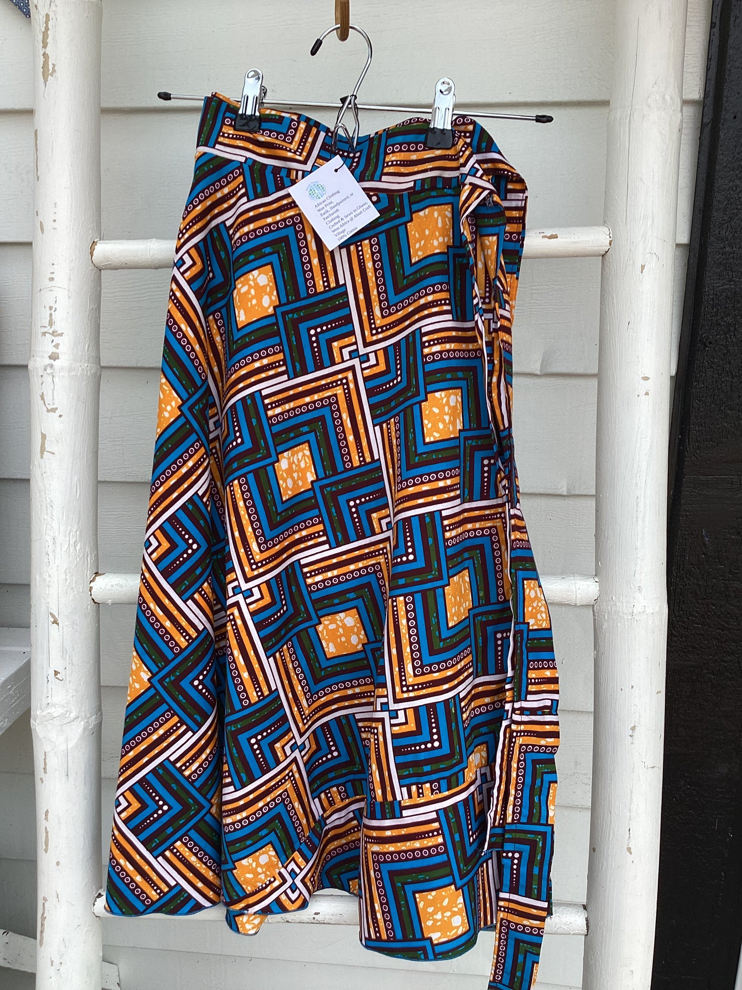 African wax print cotton short skirt