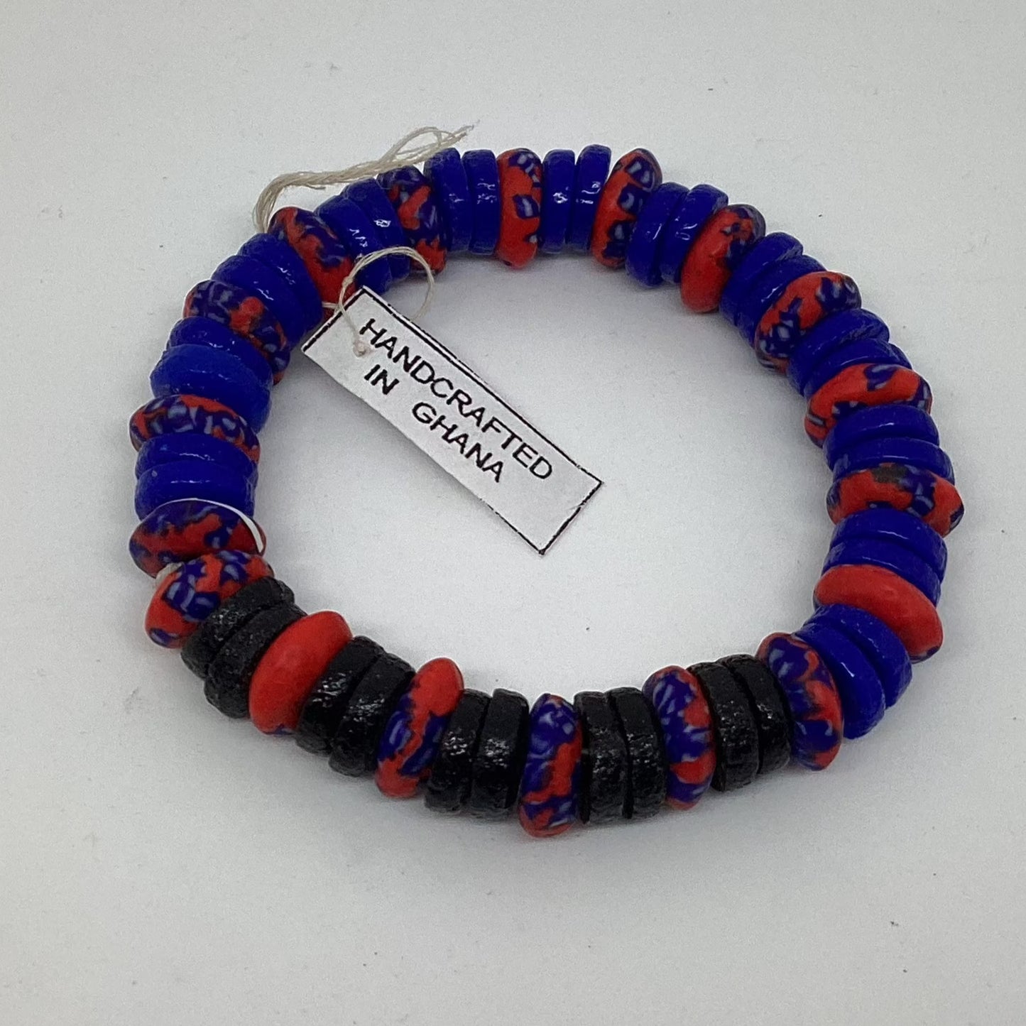 Pulsera elástica de cuentas de vidrio reciclado