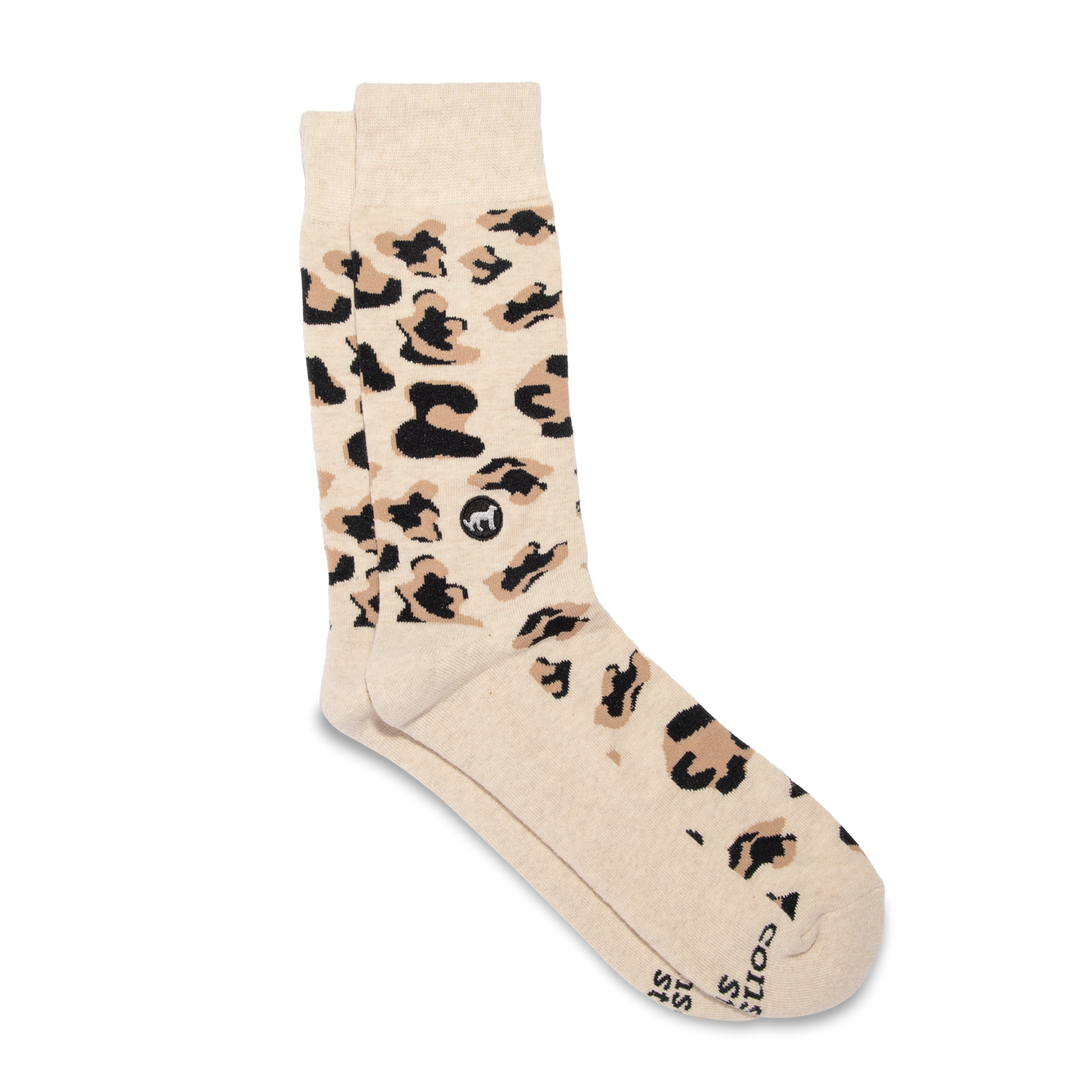 Calcetines que protegen la vida silvestre (estampado de leopardo beige)