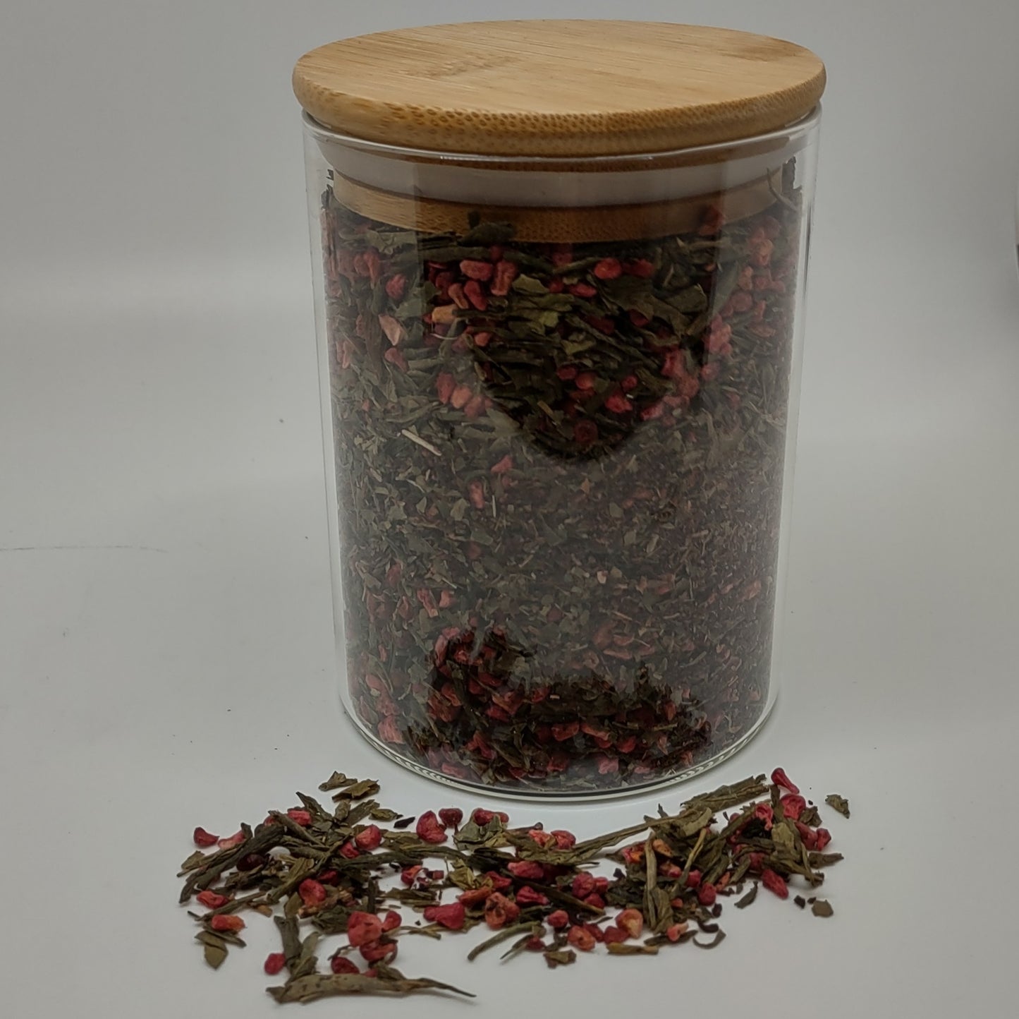 Té verde de frambuesa orgánico de comercio justo