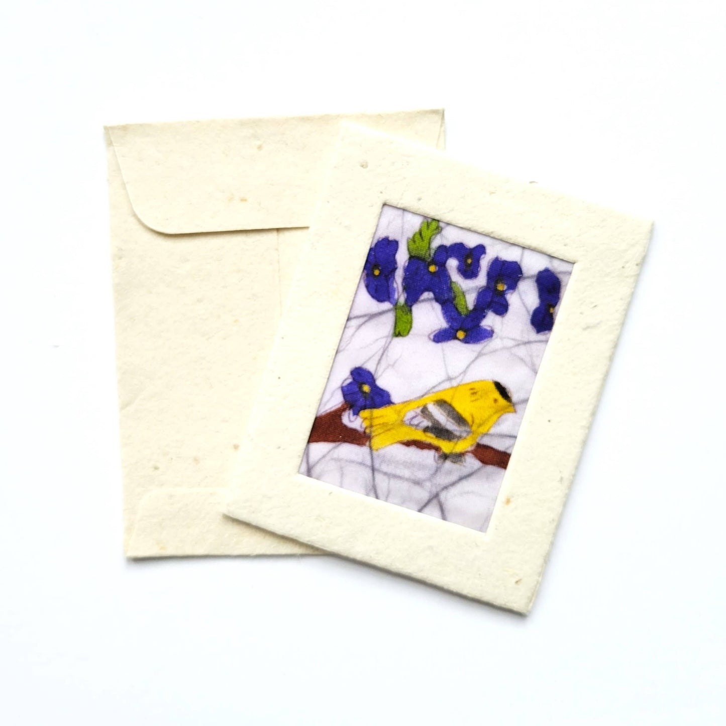 Batik Goldfinch Mini Card