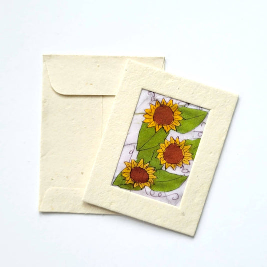 Batik Sunflower Mini Card