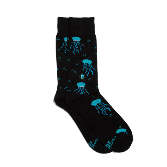 Socks that Protect Oceans (Black Jellyfish): Small