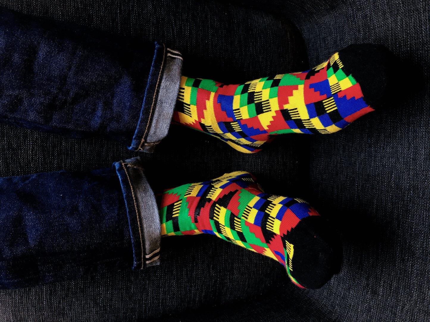 Dumsor Kente African Socks: Large - US 8-13 (EU 41-46)