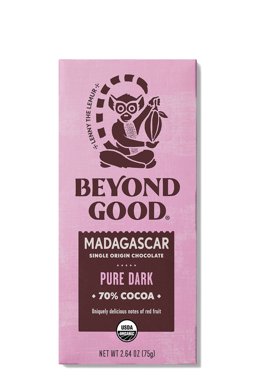 Fair Trade Organic 70% Pure Dark Chocolate Bar