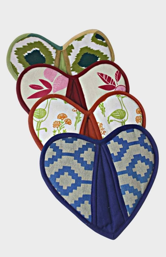 Cotton Potholder, Handwoven Pocket Design