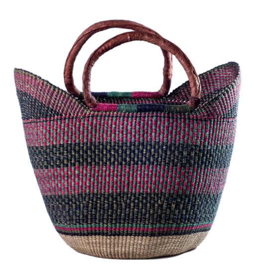 African Bolga Basket Shopper, Hand Made in Ghana