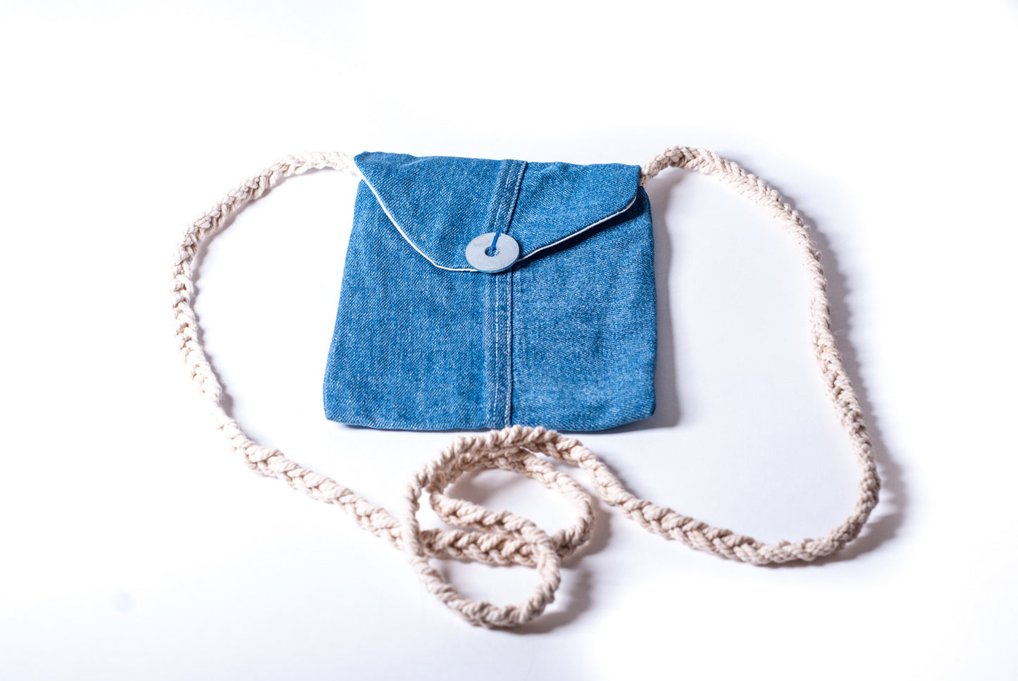 Denim Passport Bag with Washer