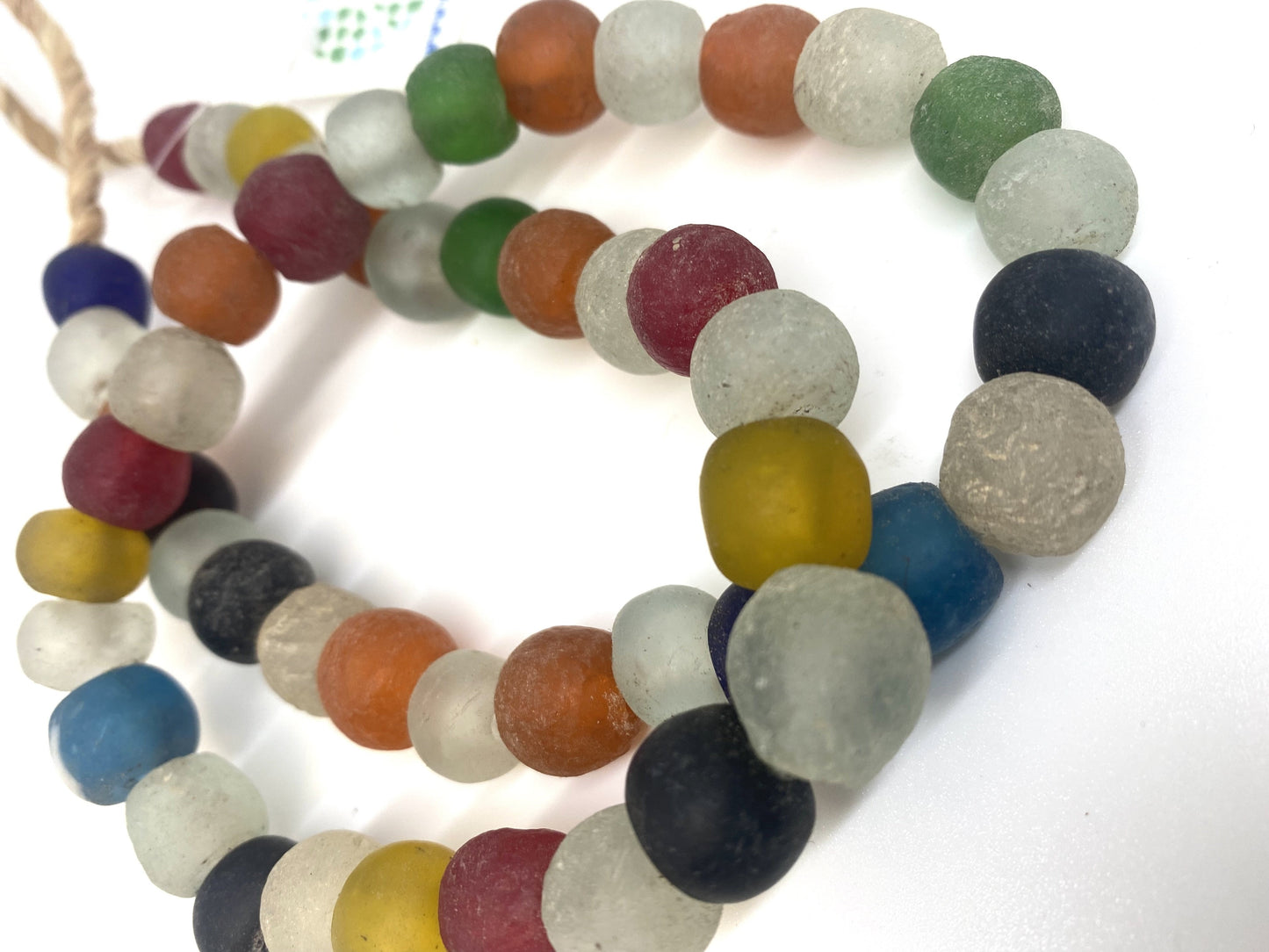 Rainbow recycled glass beads