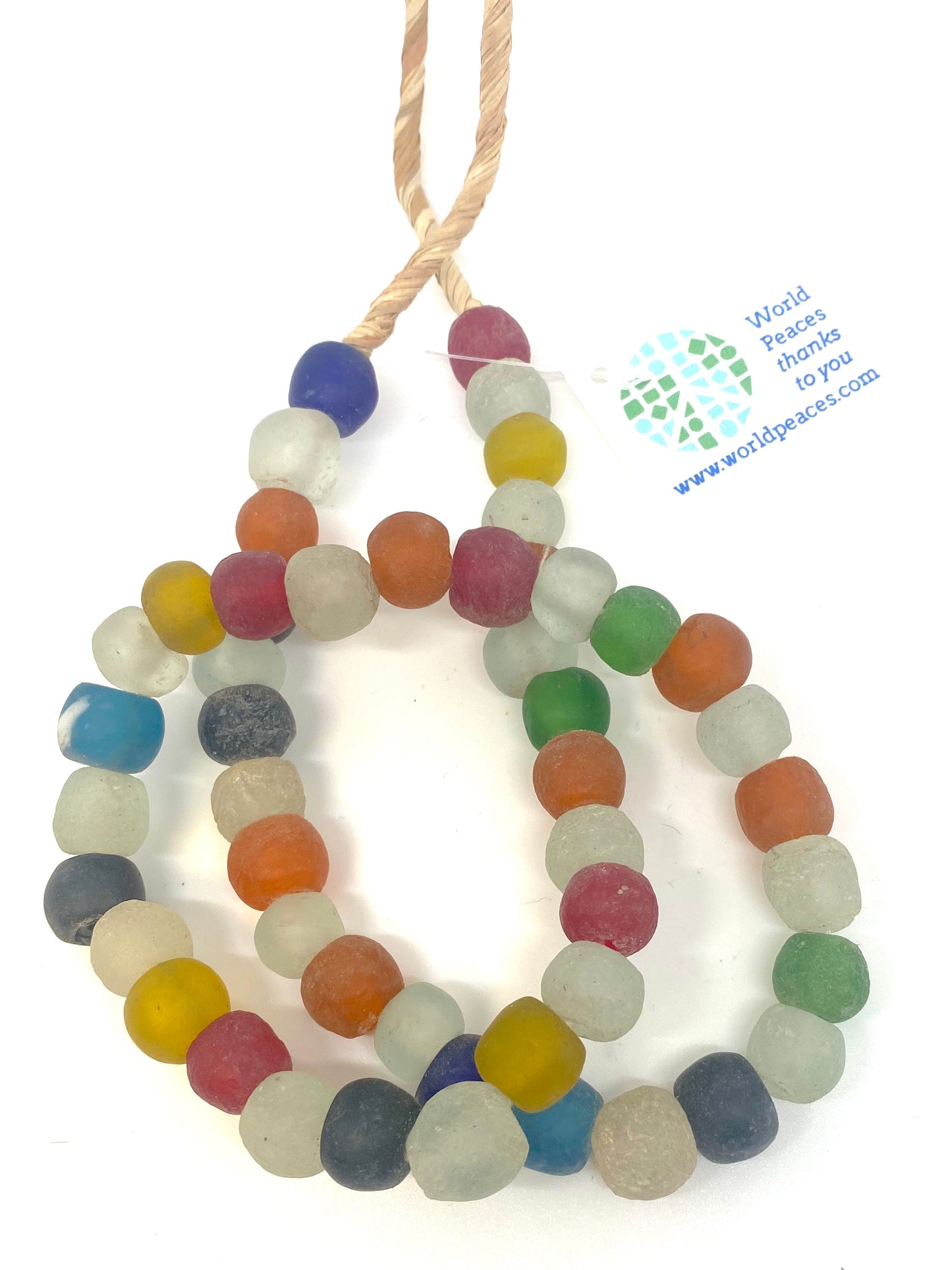 Rainbow recycled glass beads