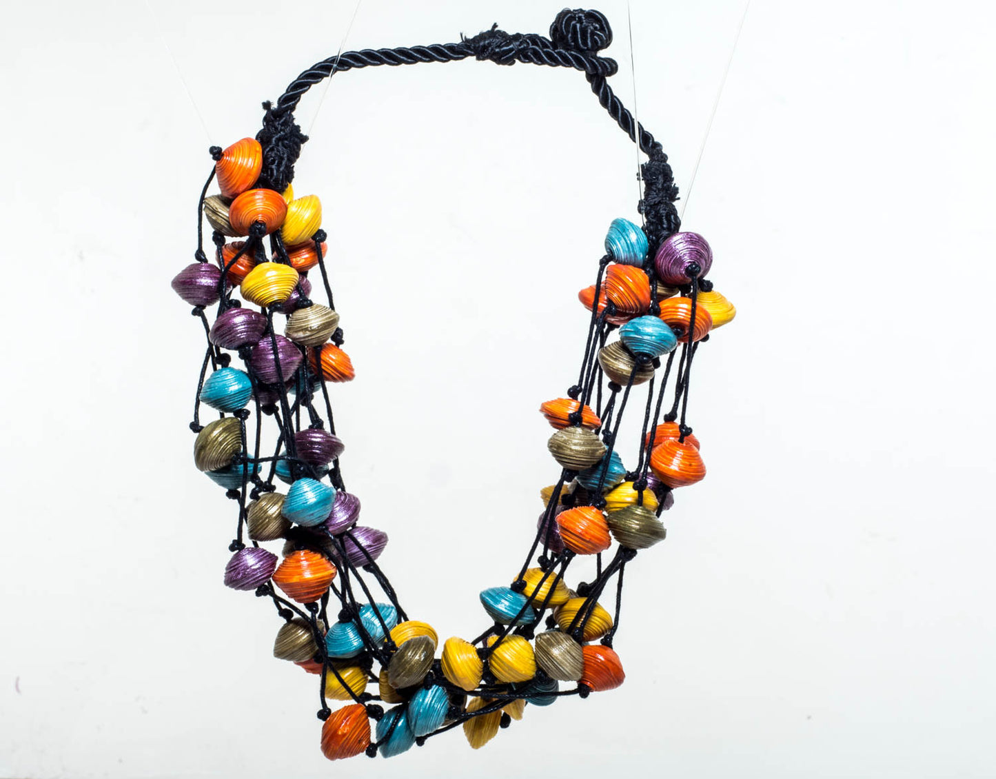 Bright Paper Bead Necklace