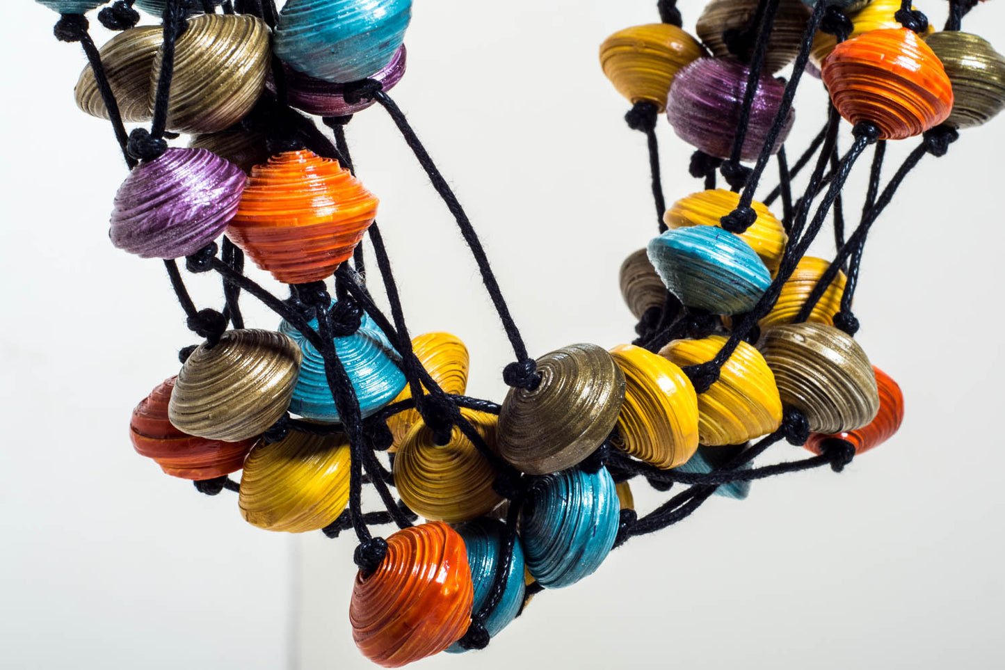 Bright Paper Bead Necklace