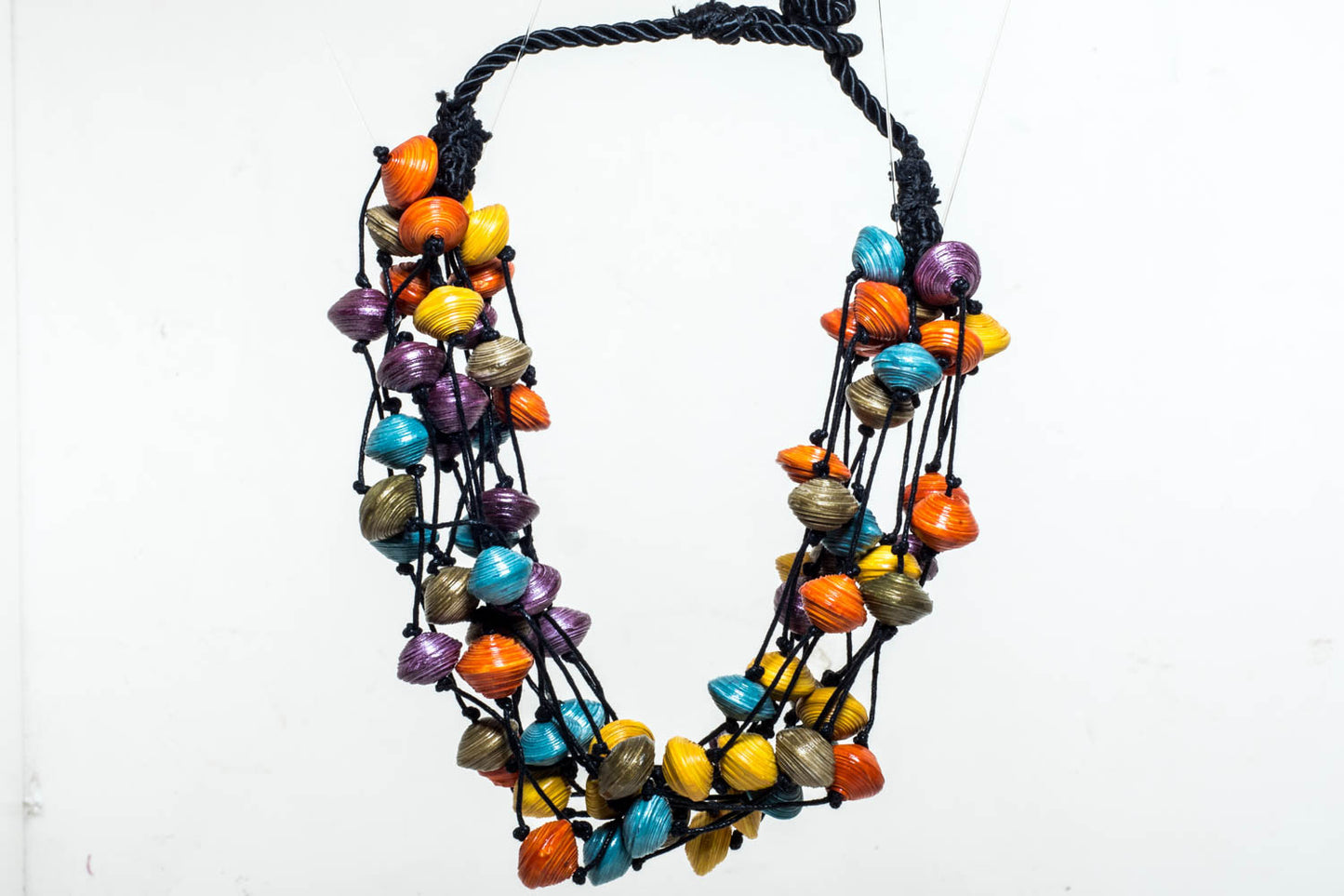 Bright Paper Bead Necklace