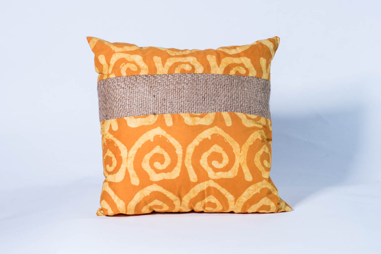 Burlap and Batik Pillow