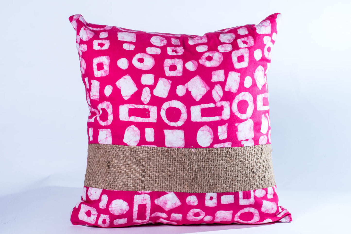 Burlap and Batik Pillow