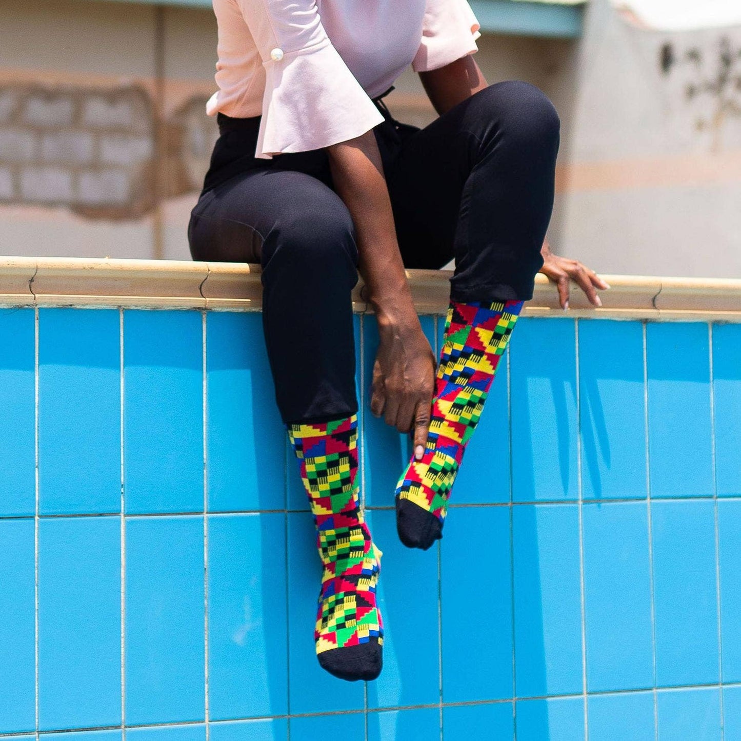 Dumsor Kente African Socks: Large - US 8-13 (EU 41-46)