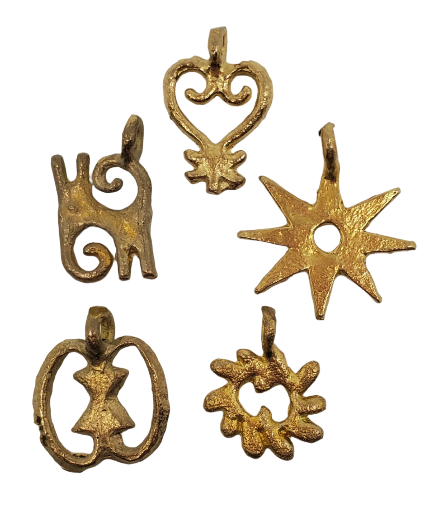 Brass Adinkra symbol charm – World Peaces - Main Image