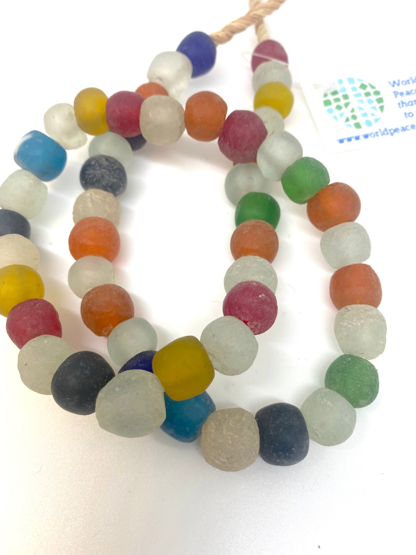 Rainbow recycled glass beads