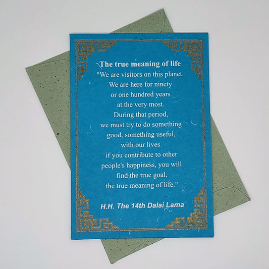 Dalai Lama Quotation Cards, Hand Made, 100% Cotton