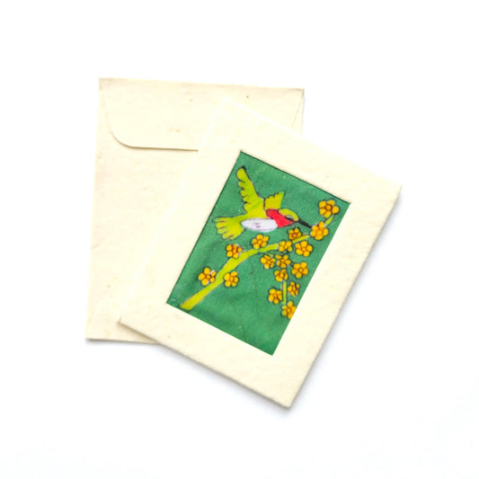 Batik Hummingbird Mini Card