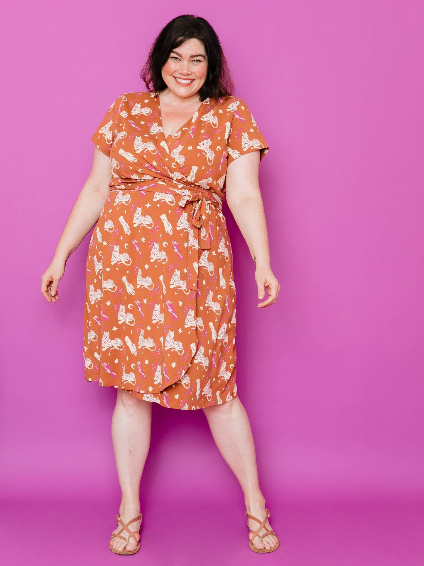 Katie Plus Size Wrap Dress Orchid Tigress