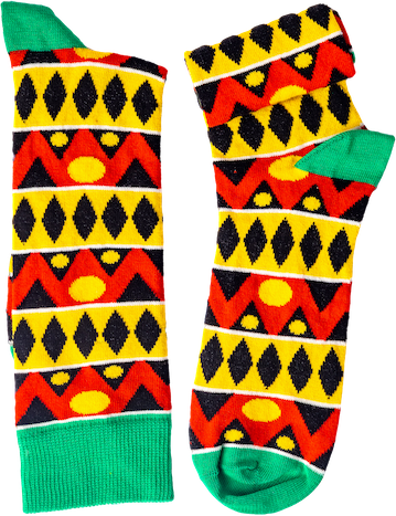 Kizomba Kente Socks size L- 8-13