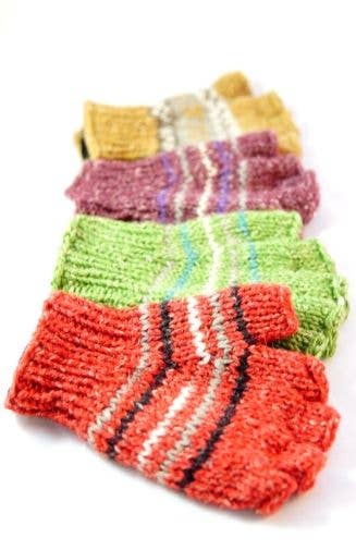 Wool+Hemp Blend Fingerless Glove, partial fleece lining