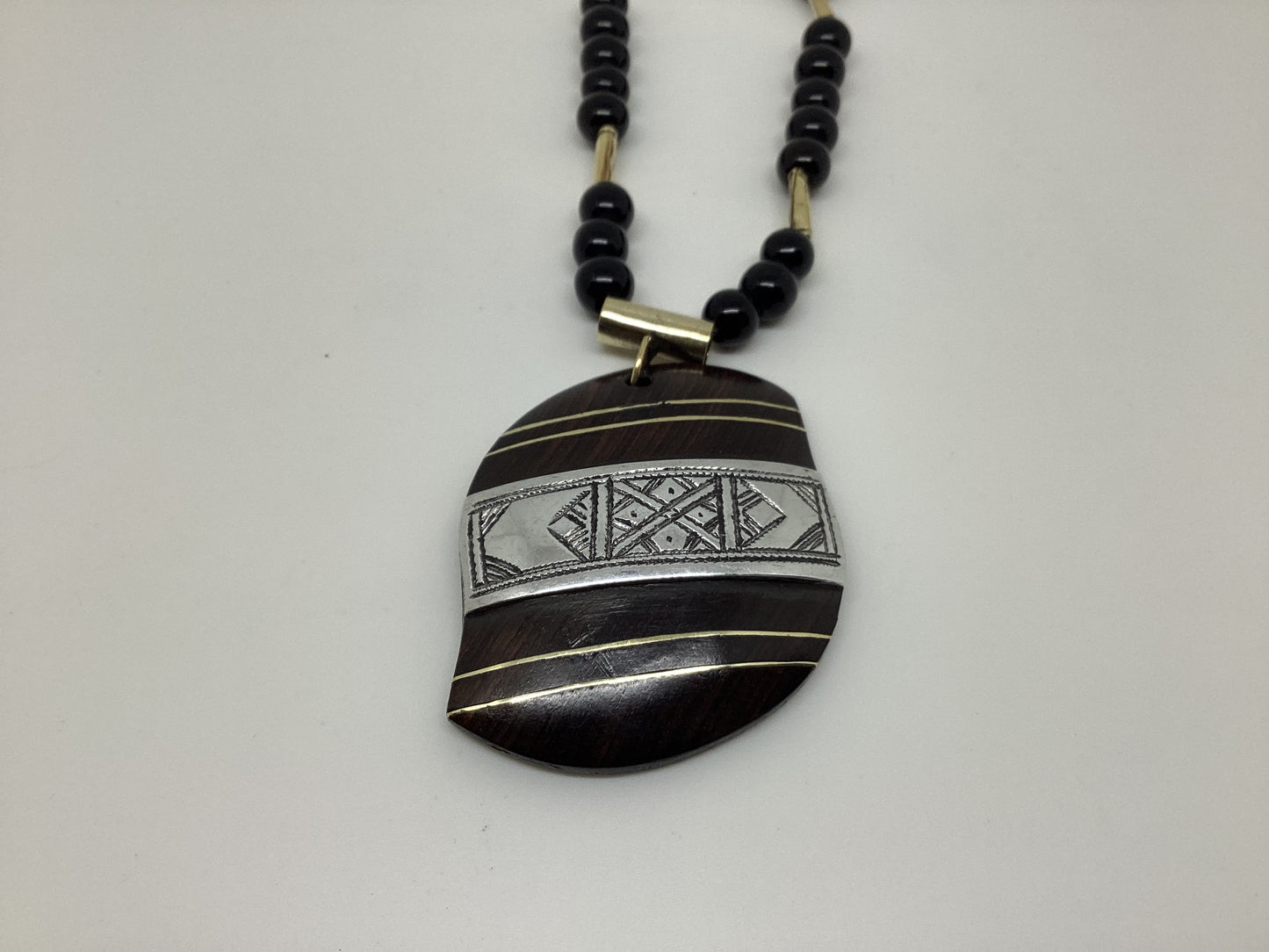 Tuareg ebony silver necklace