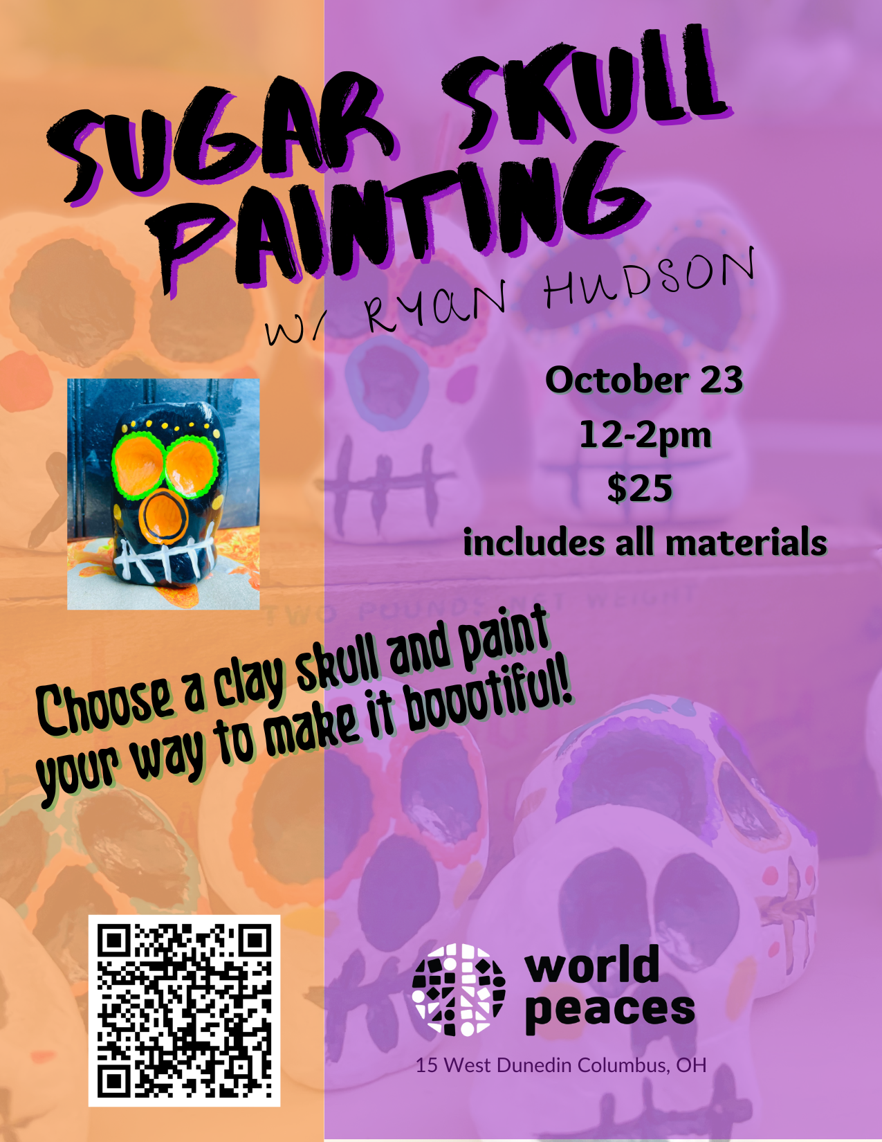 Clay Sugar Skull Painting Workshop with Ryan Hudson