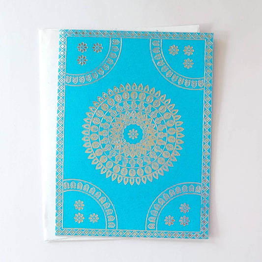 Tarjeta frustrada Mandala turquesa