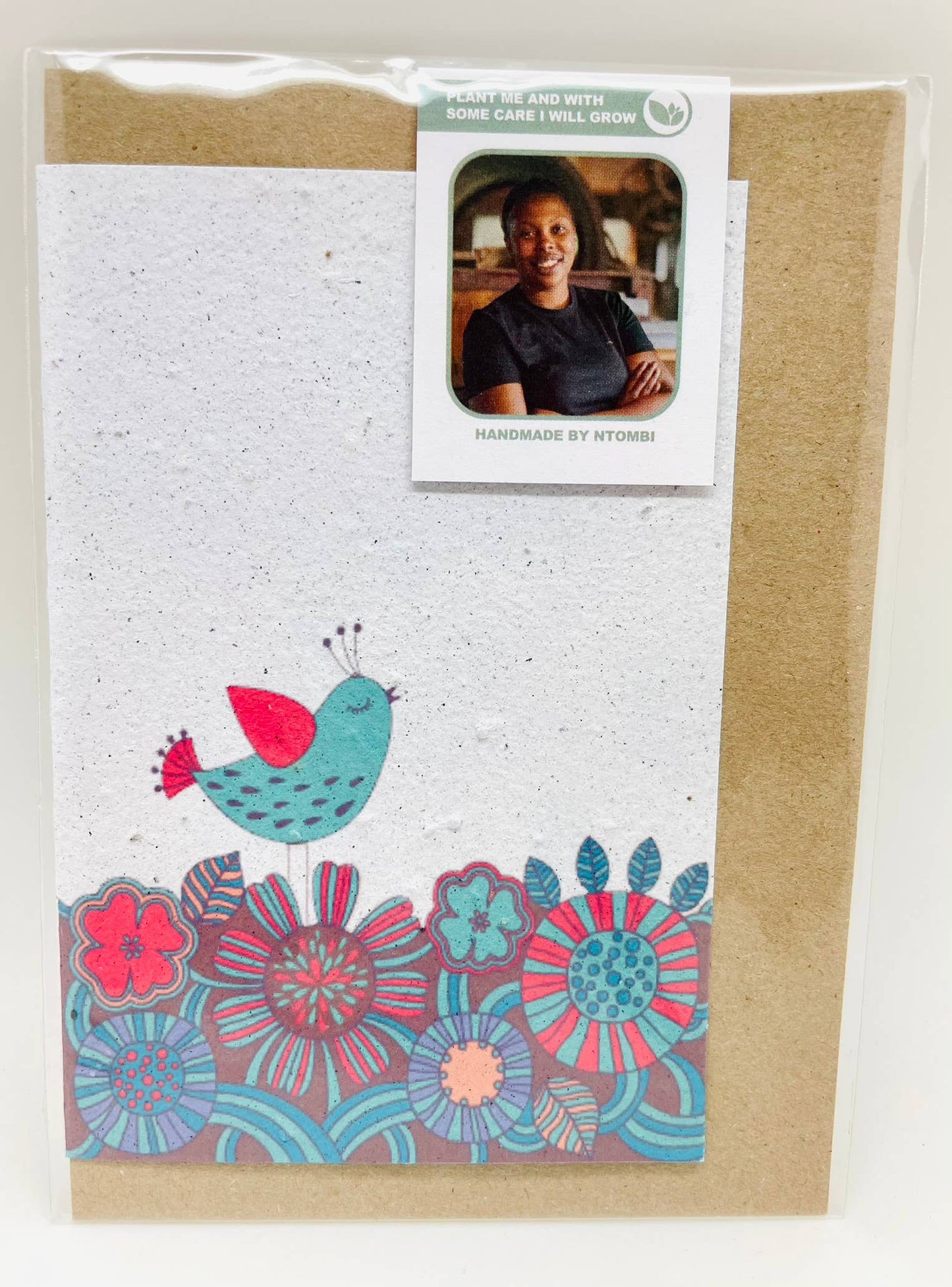 Growing Paper greeting card - Blue Bird: Paper Band