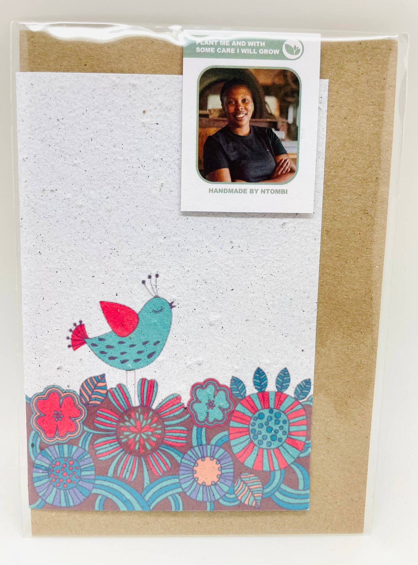 Tarjeta de felicitación de Growing Paper - Blue Bird: Paper Band