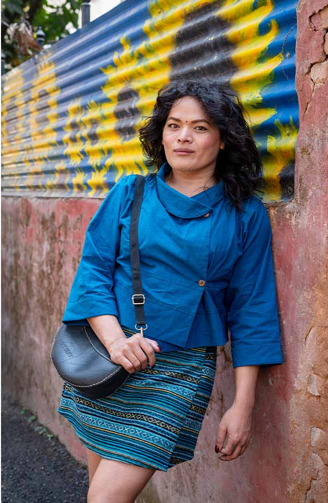 Handcrafted Recycled Rubber Crossbody Bag w Removable Strap