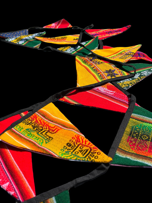 Bolivian Aguayo & Upcycled Fabric Bunting