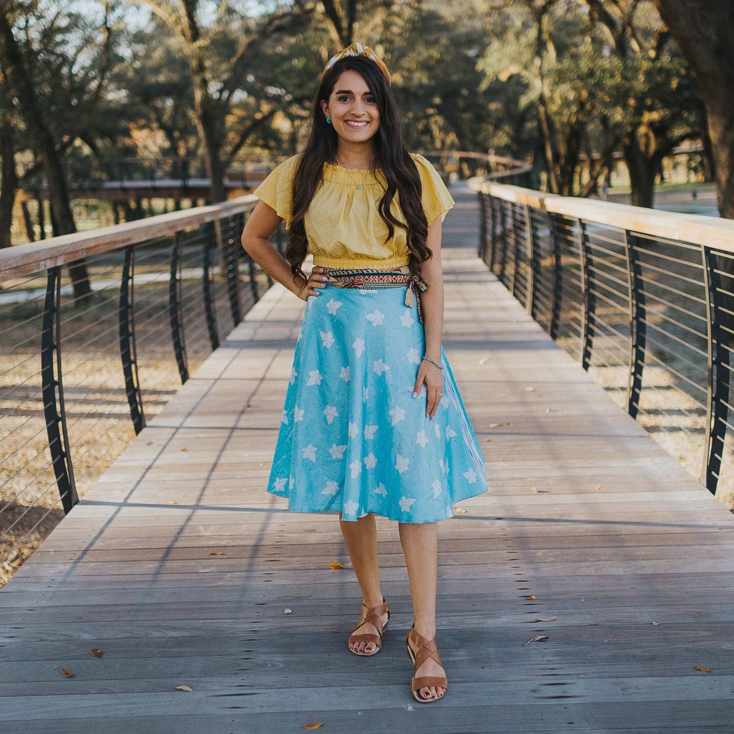 Sari Wrap Skirt: Cool Tones / Maxi / 02-12