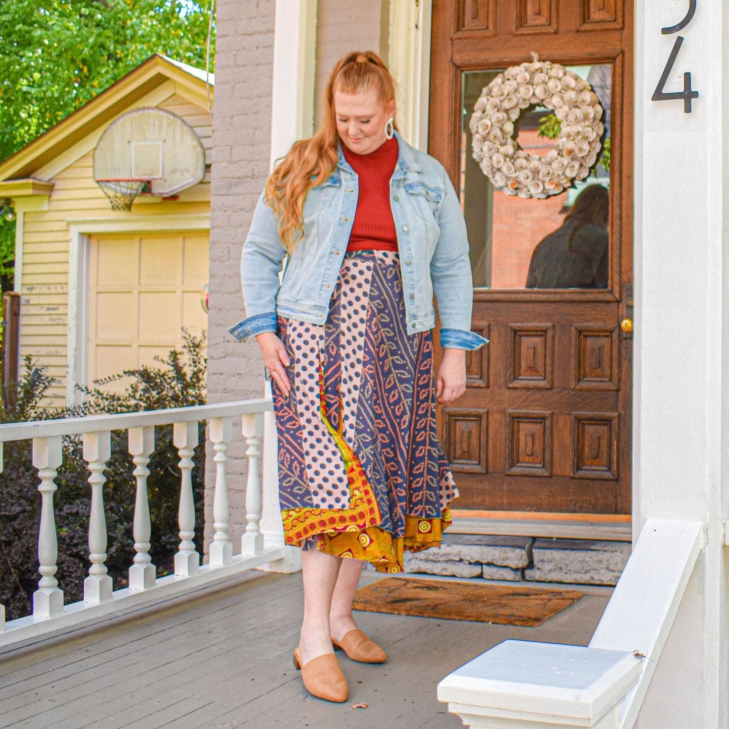 Sari Wrap Skirt: Cool Tones / Maxi / 02-12