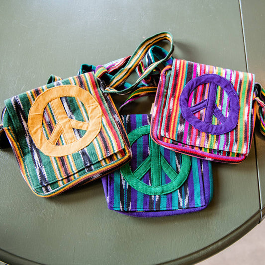 Small Ikat Peace Messenger Bag