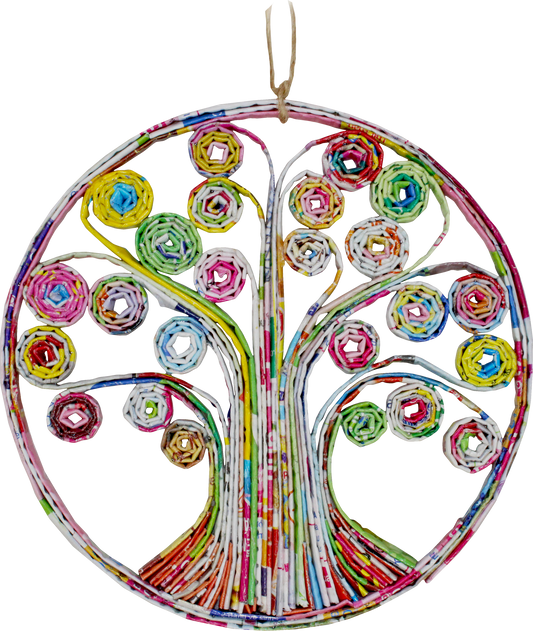 Recycled Magazine Tree of Life Ornament  TLV134