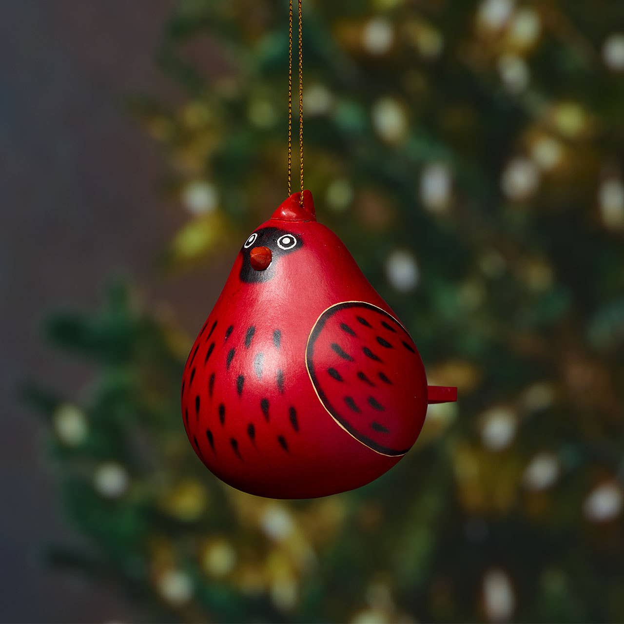 Cardinal Gourd Christmas Ornament