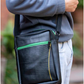 Recycled Rubber Crossbody Bag w/Colored Zippers