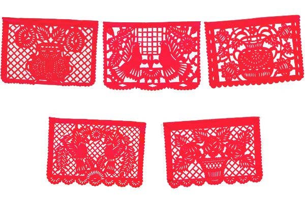 Large Red Papel Picado