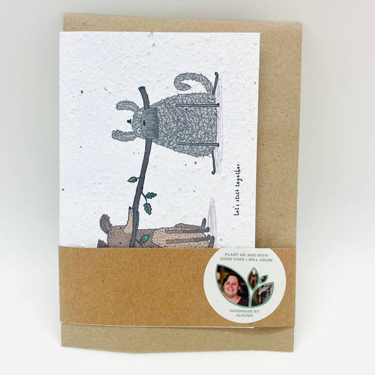 Growing Paper greeting card - Let's Stick Together: Paper Band