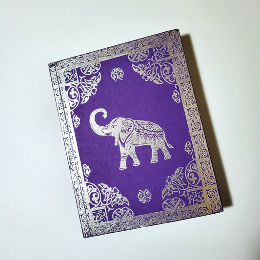 Cuaderno de tapa dura frustrado elefante morado