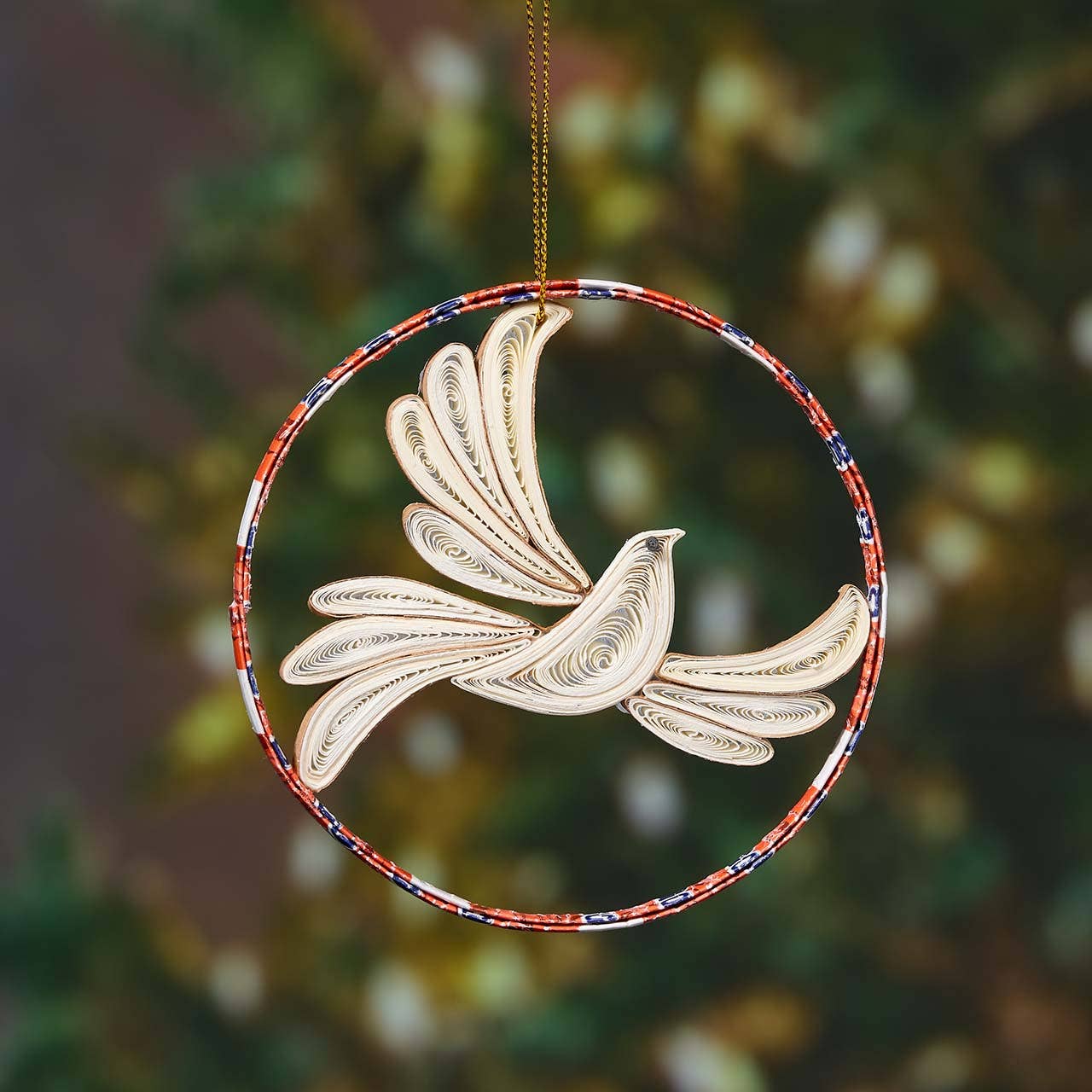 Quilled Peace Dove Christmas Ornament