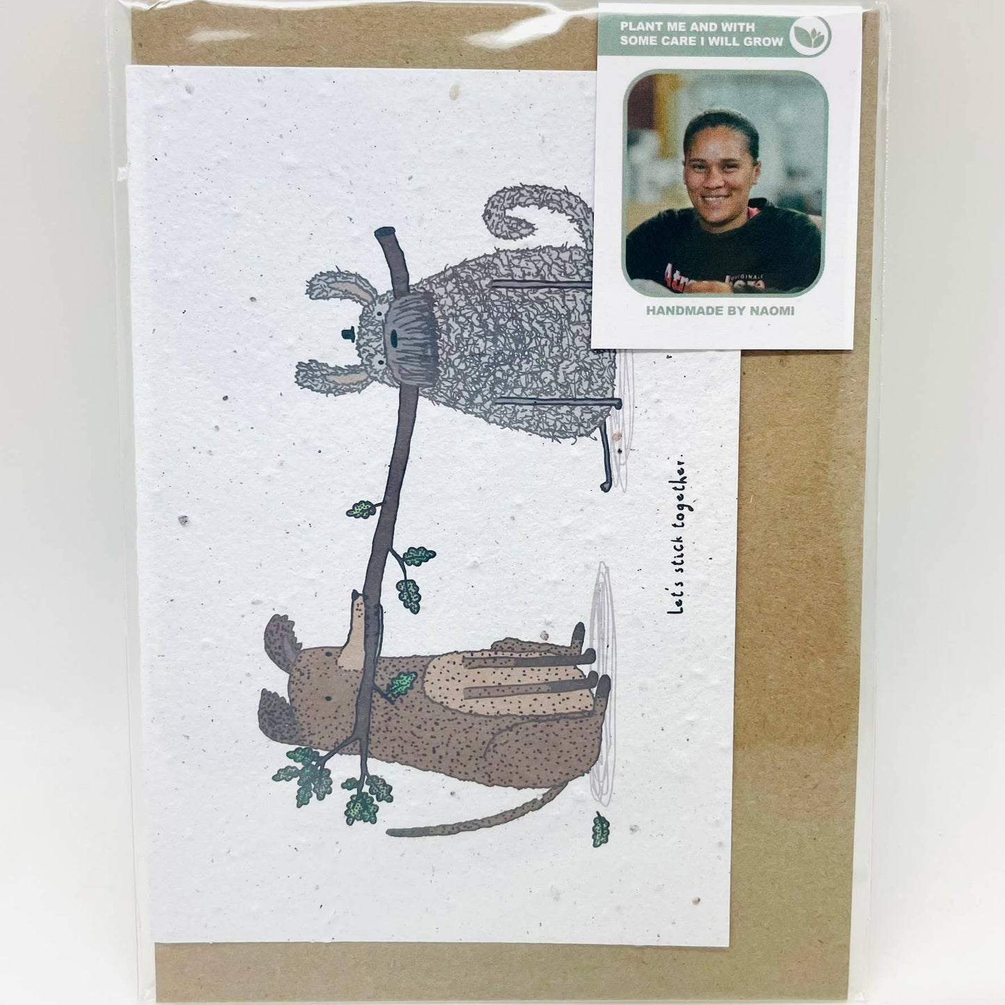 Growing Paper greeting card - Let's Stick Together: Paper Band