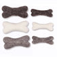 Eco Wool Dog Bones/Toys: Brown, Gray, White (Fair Trade): Light Grey / Small