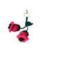 Double flower crochet keychain