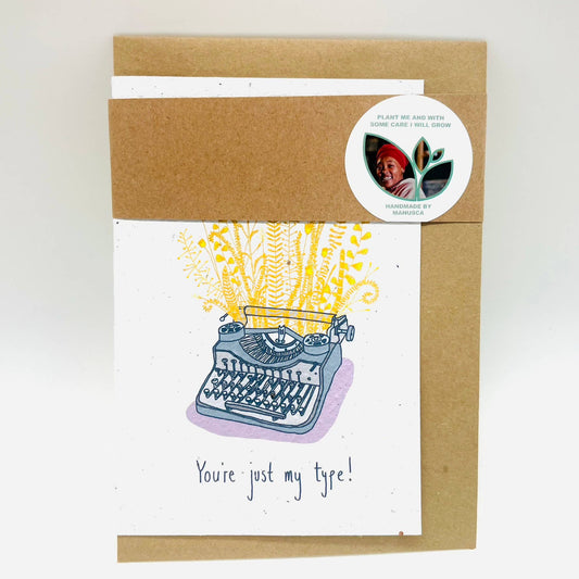Growing Paper greeting card - Just My Type: Paper Band