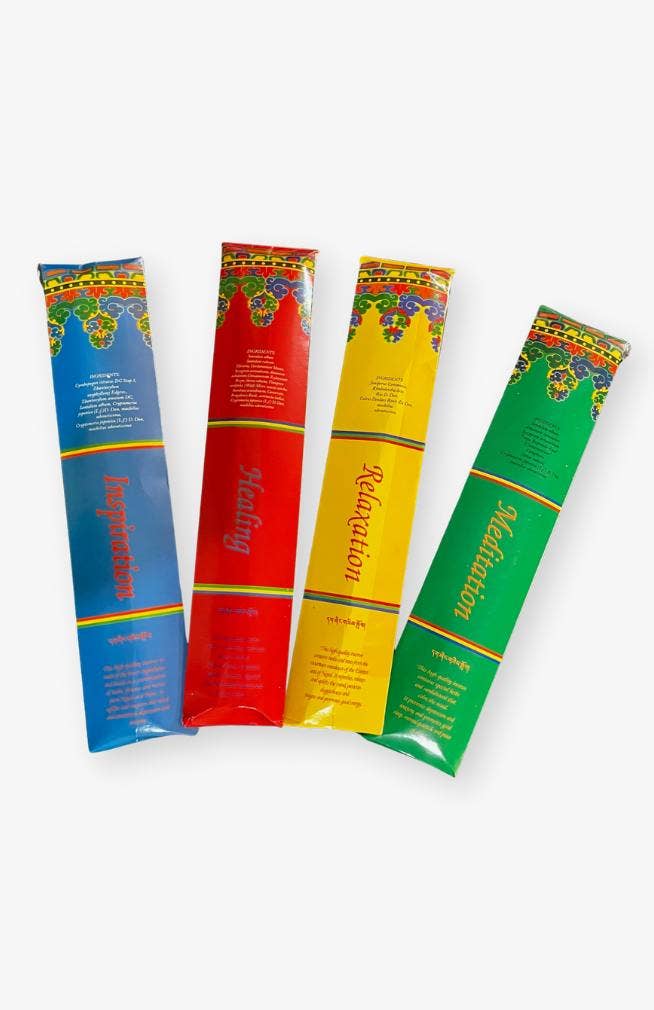 Handcrafted Tibetan Incense, 10 Coreless Sticks, Assorted